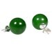 12mm Green Nephrite Jade Ball Stud Post Earrings 925 Sterling Silver Stunning