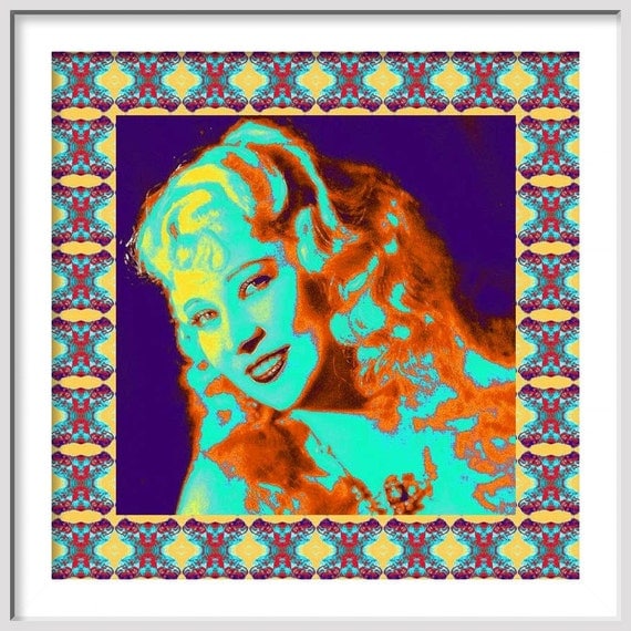 MAE WEST - LARGE 20 x 20 - Signed and Numbered Fine Giclee Pop Art Print on Watercolor Paper- Free Shipping