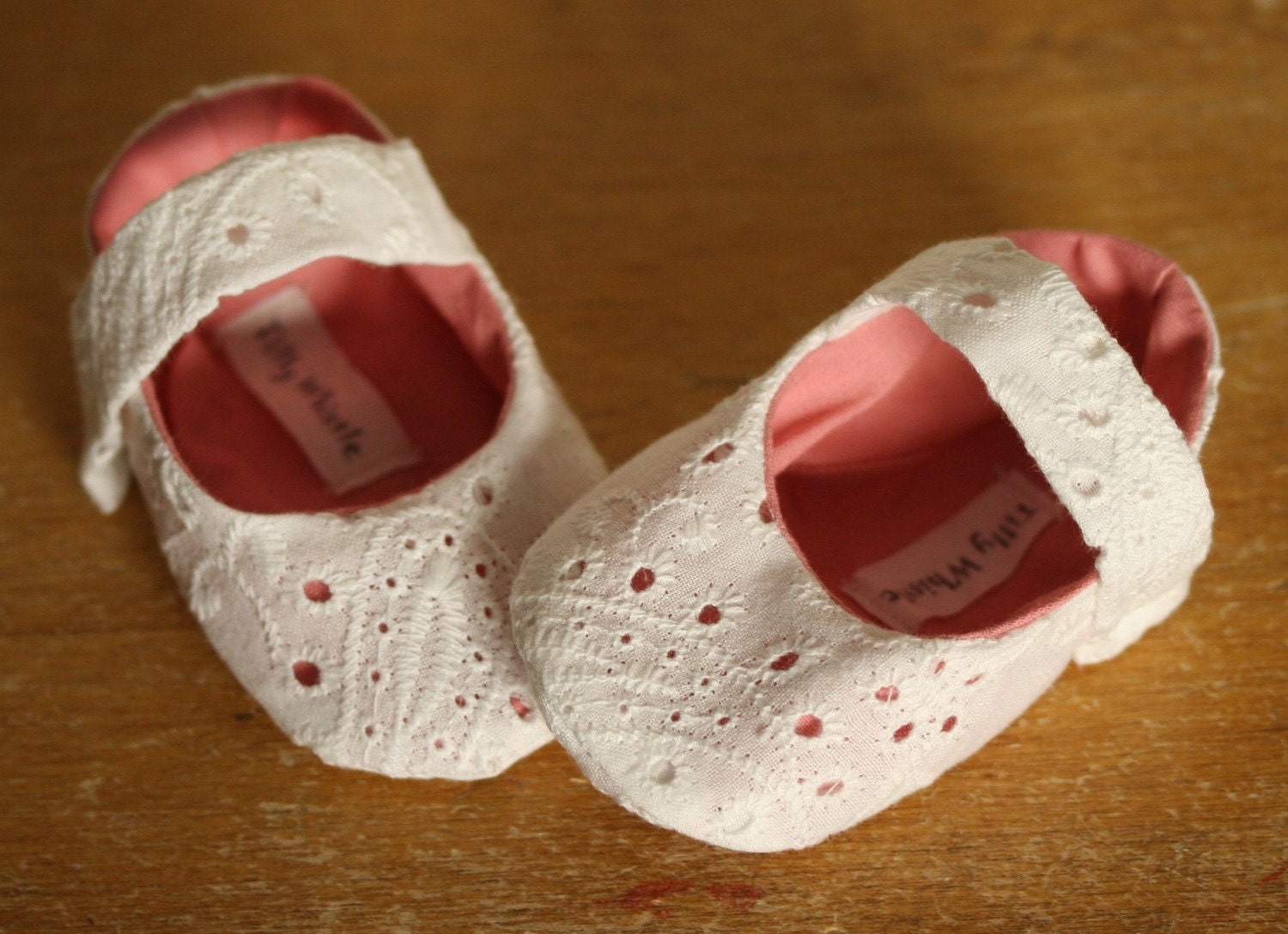 Sweet  Valentine  White and Pink Mary Jane Baby Girl Shoes - Ready To Ship