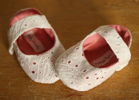 Sweet  Valentine - White and Pink Mary Jane Baby Girl Shoes