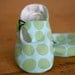Blue and Lime Polka Dot Loafer Baby Shoes - Ready to Ship