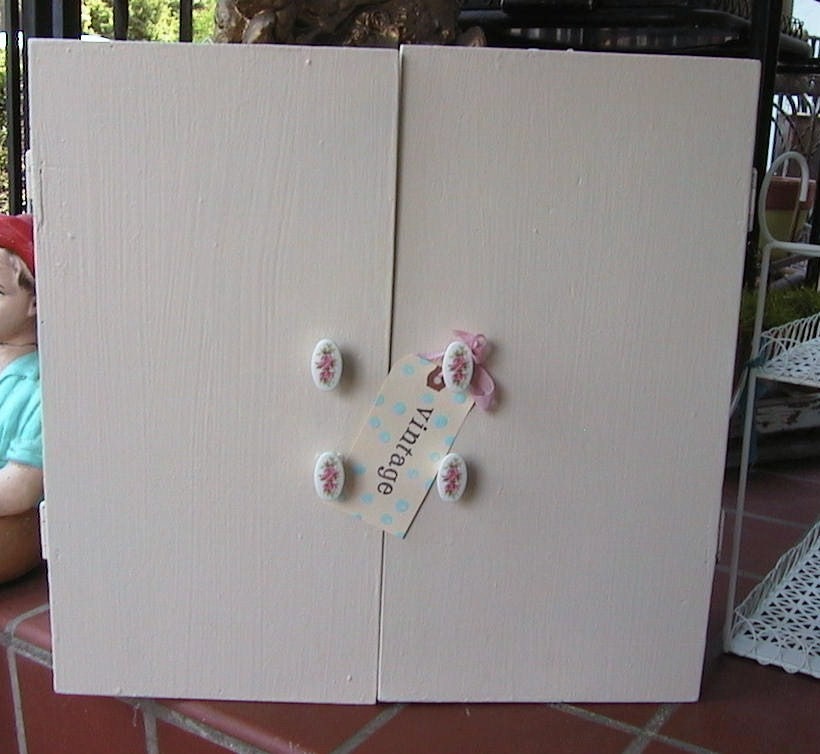 To Display Your Special Treasures..Darling Vintage Painted Cottage Cupboard Shelf