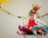 rainbow birthday party feather hat fascinator for 1st birthday 2nd birthday tea party