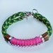 Neon pink and green rope bracelet