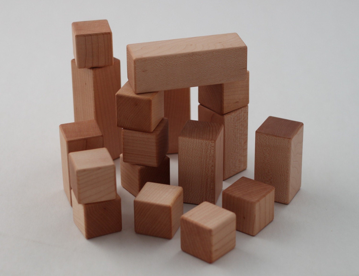 1-2-3 Wooden Blocks for kids- Maple