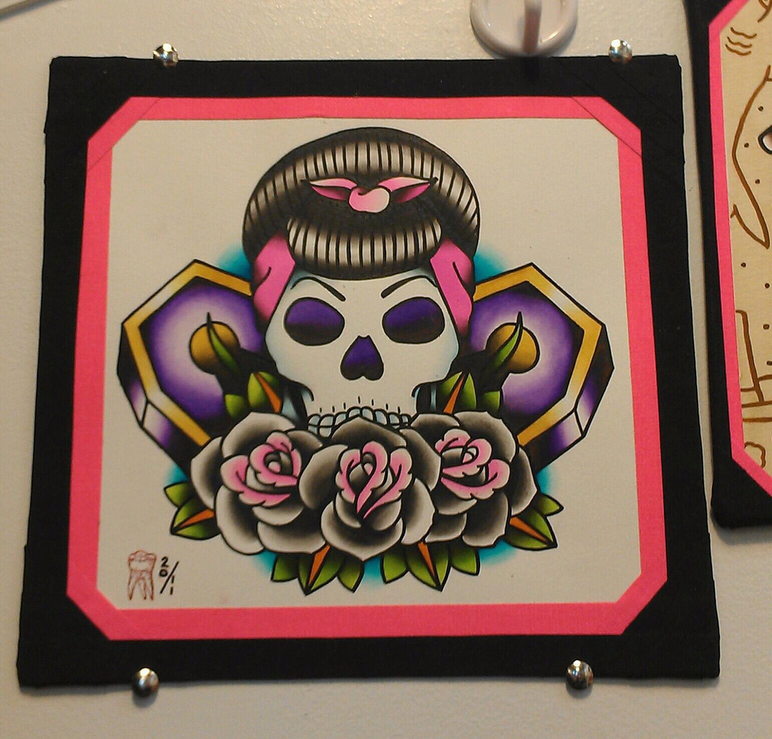 death becomes her watercolor orig. painting