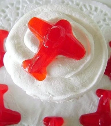 Vintage Red Airplane Gummy Candy Cupcake Toppers