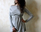 Long sleeved jersey tunic sweatshirt - custom made women's long top -