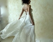 Ethereal fairy wedding gown - handmade boho silk wedding dress - OOAK