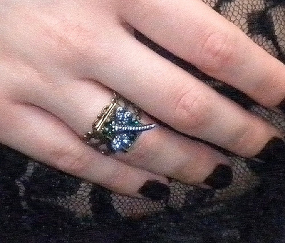 Blue Dragonfly Locket Ring