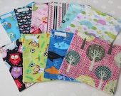 Set of 10 Reusable Sandwich or Snack Bags YOU CHOOSE from over 100 choices
