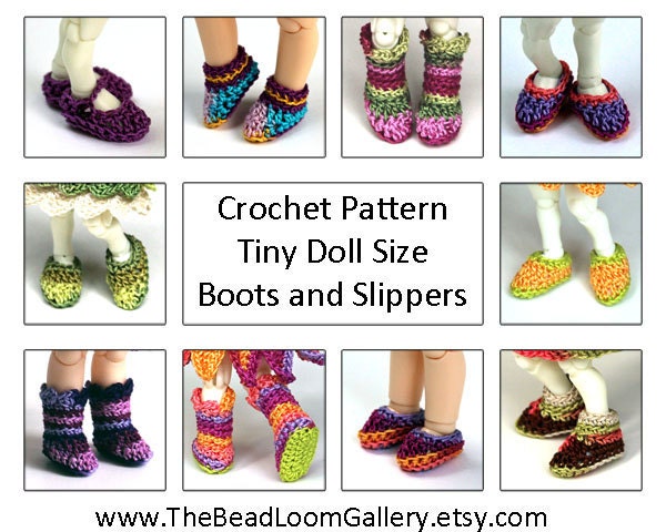 Crochet Pattern Miniature Doll Size Shoes by ...