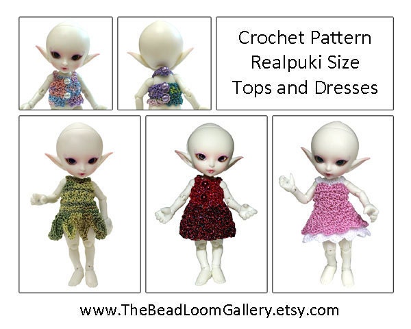 Crochet Pattern Miniature Doll Size Tops by thebeadloomgallery