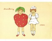 strawberry and cream illustration print (small)