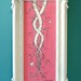 Original 15x8 FRAMED bubblegum pink Braided Whimsy Vines mixed media painting signed by artist
