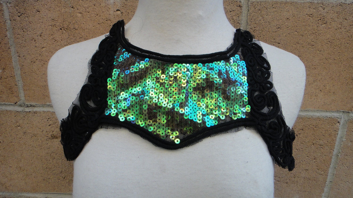 Holiday Sale 1.99 Dollars items Cute embroidered applique with sequins black color