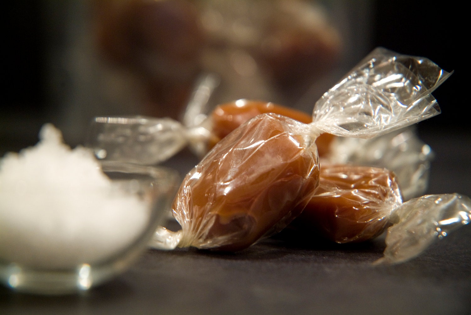 Fleur de Sel Caramels Sea Salted Caramels 8oz. LB Handmade, Cut, and Wrapped. 1/2 lb Half pound