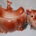 Brush Pottery Cow & Winking Cat Cookie Jar W10-Brush USA -McCoy