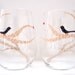 2 Piece Love Birds Glassware- Hand Painted Wine Glasses