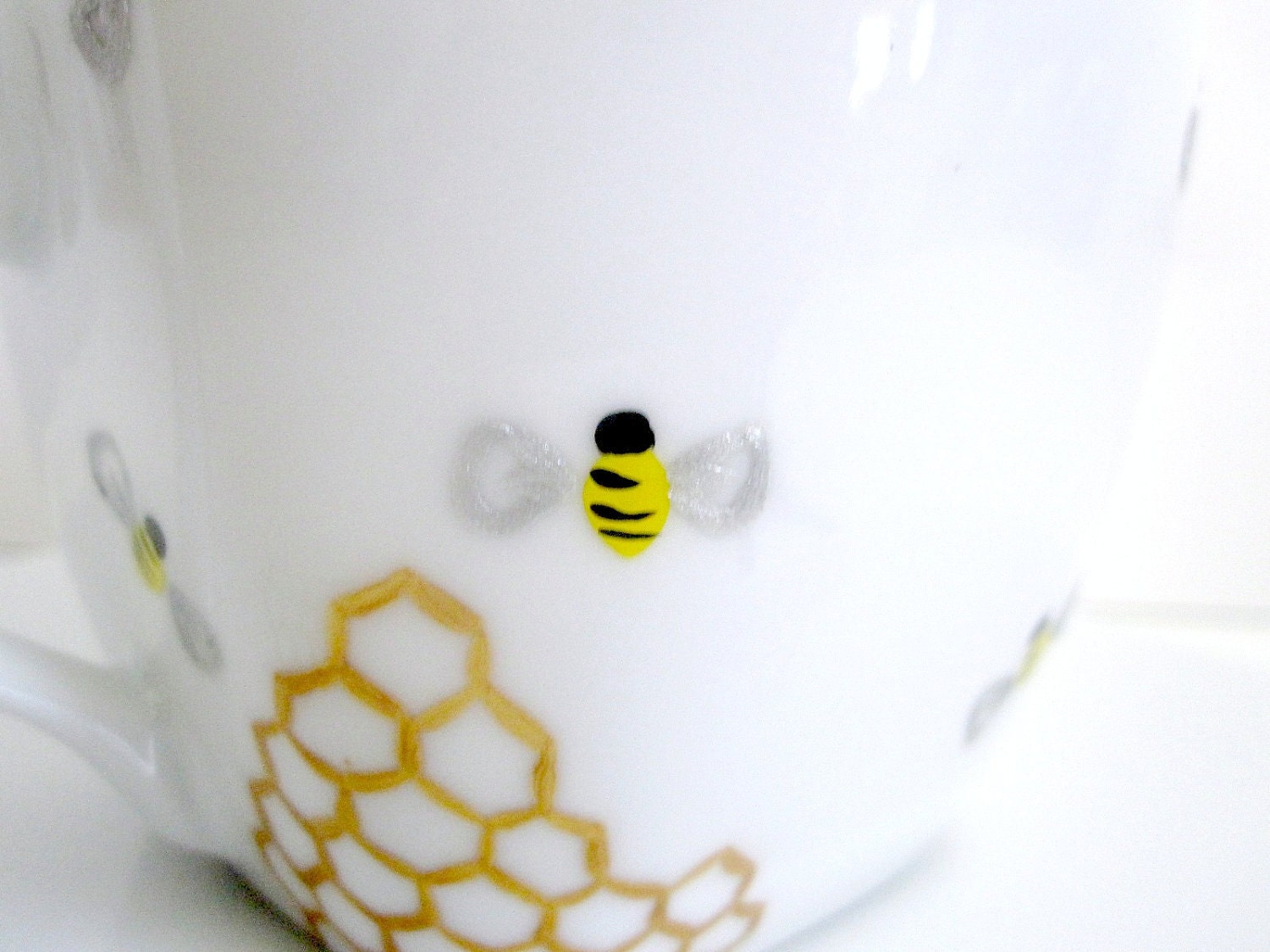 Bees and Golden Honey Combs Teacup and Saucer