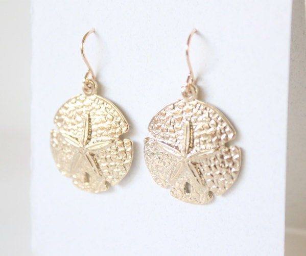 Gold Vermeil Sand Dollar Earrings