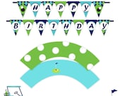 Golf Birthday Argyle Custom Printable Party - DIY