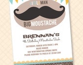 Mustache Moustache Bash Custom Printable Invitation