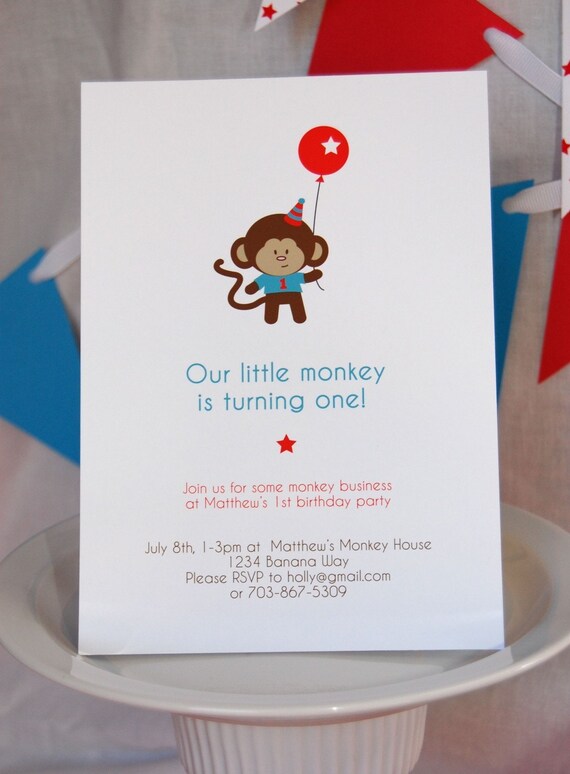 Monkey Business Birthday Invitation - DIY Printable Il_570xn