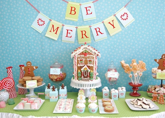 Gingerbread Blue Birthday Party - DIY Printable Il_570xn