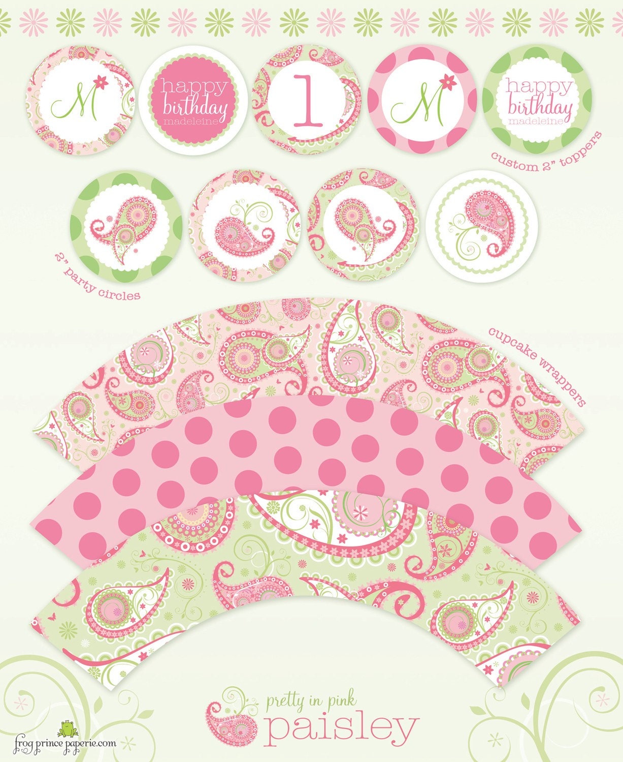 Paisley, Pretty and Pink Printable Party set - DIY