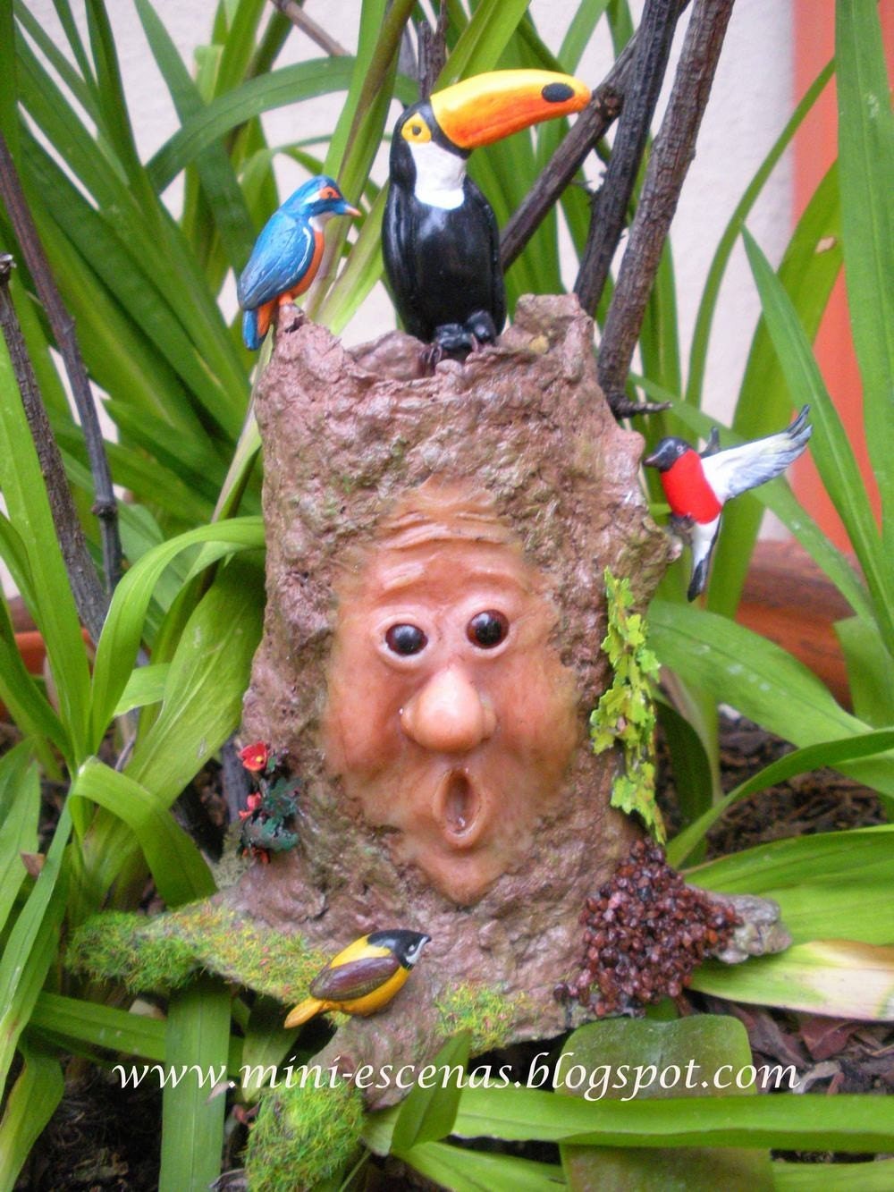 Miniature fairy tree with birds,mini garden, terrarium or dollhouse- two times TREASURY ITEM