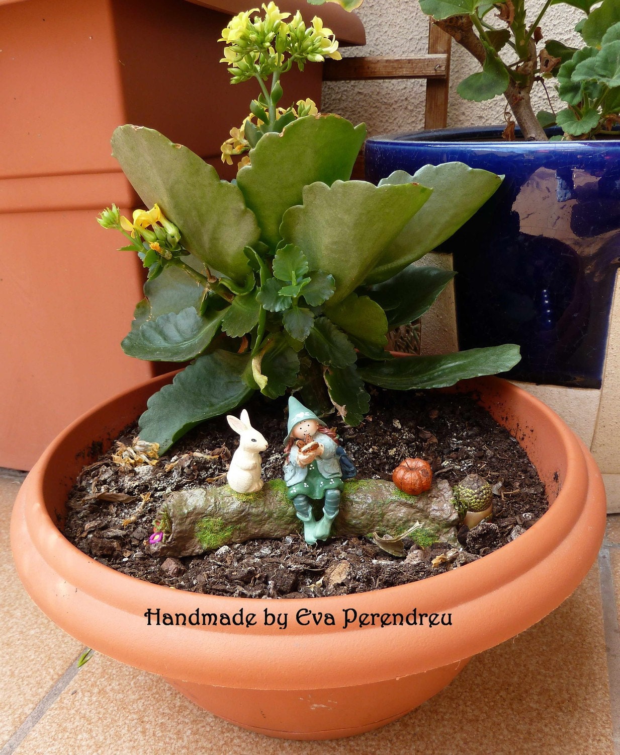 Miniature log with fairy wishes for mini garden, dollhouse or terrarium- 3 TIMES TREASURY ITEM