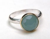 Statement Aquamarine Ring -Gold ring  Recycled 14k Gold silver sterling ring  Made to order