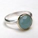 Aquamarine Ring -Gold ring Recycled 14k Gold silver sterling ring Made to order