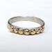 14k Gold ring and silver ring with Lovely 14k gold dots - made to order