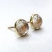 Gold Stud earrings Similar diamond - White topaz earrings 14k Gold Stud Gold earring gold post earrings 8mm