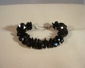 Black Swarovsky crystal disc bracelet