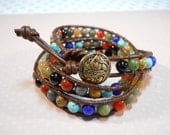 Wrap Leather  Bracelet multi-colored