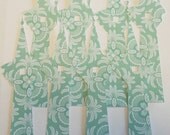Rapunzel Tower Cut Outs, Die Cuts, Light Turquoise Blue Damask Cut Outs - 8 Count