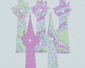 Rapunzel Tower Cut Outs, Die Cuts, Reversable Retro Flower Cut Outs - 18 Count