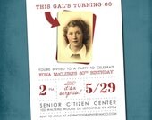 This Gal / Chic is Turning 50. Modern Milestone Birthday Party Invite Perfect with Old School Photo by Tipsy Graphics. Any age, any colors Il_170x135