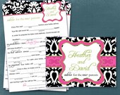 Damask. Funny Advice & Well Wishes for the NEW PARENTS Mad Lib MadLib Adlib By Tipsy Graphics. Printable Cards, any Colors. Il_170x135
