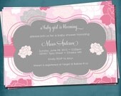 Pink and Gray Shabby Chic Roses Baby or Bridal Shower Invitation by Tipsy Graphics Il_170x135