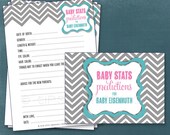 Chevron. Baby Stats. Predictions for Baby and Advice for the Parents to Be. Gender Neutral. Printable Cards, any Colors. By Tipsy Graphics Il_170x135