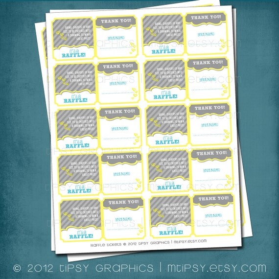 Bun in the Oven Baby Shower Diaper or Book Raffle Tickets by Tipsy Graphics. Any colors and text. Il_570xn