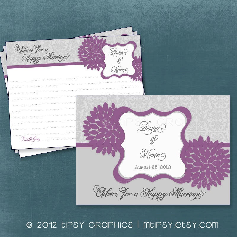 Dahlia Lace Advice & Well Wish Cards for Mom / Bride to Be. Printable Cards for Baby or Bridal Shower by Tipsy Graphics. Any Colors Il_570xn