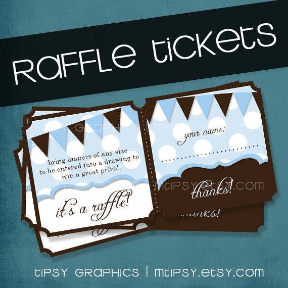 Polka Dot. Printable Diaper or Book Raffle Tickets by Tipsy Graphics. Any colors. Il_570xn