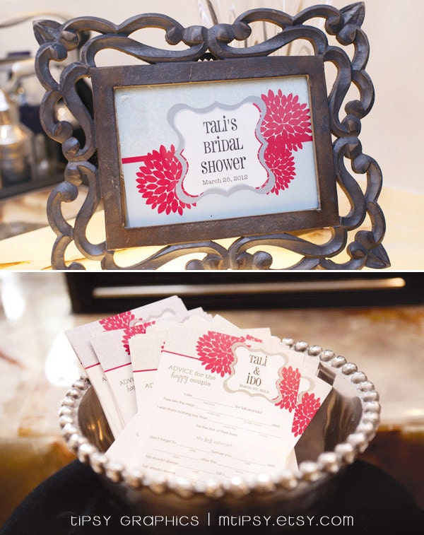Dahlia Lace. Wedding MAD LIB MadLib Advice & Well Wishes for the Happy Couple Printable Cards, any Colors. By Tipsy Graphics Il_570xn