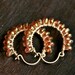 Handmade wire wrapped hoops, gold filled hoops, amber Czech glass beaded hoop, orange earrings, Mimi Michele Jewelry