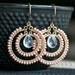 Handmade pink earrings, seed bead, beaded earrings, wire wrapped, hoop earrings, 14k gold filled, Mimi Michele Jewelry